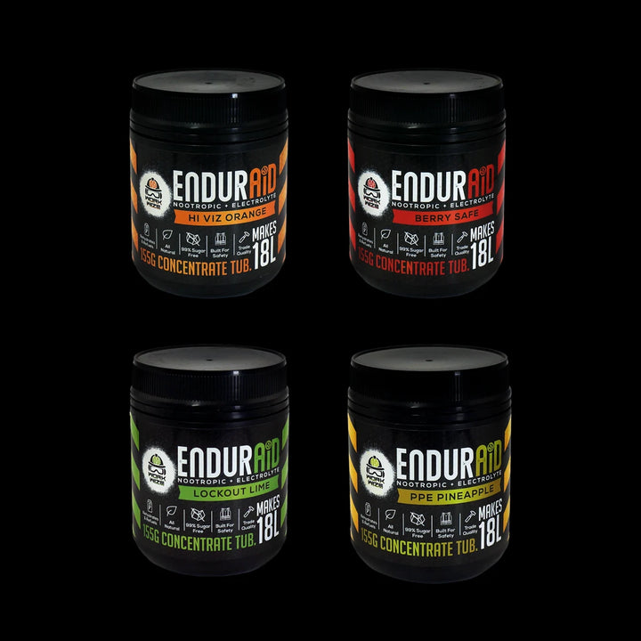enduraid electrolyte powder tubs all together 3