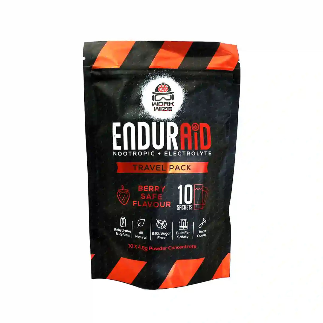 enduraid 10 berry sachets nootropic electrolyte drink for fatigue relief front