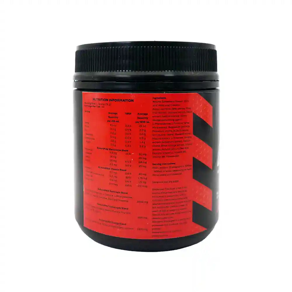 enduramax tub strawberry 300g electrolyte powder for workplace safety side 2